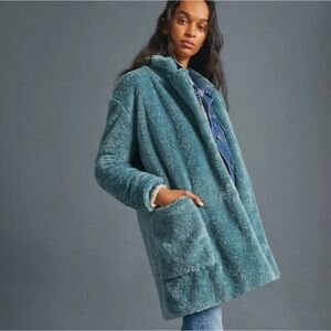 Anthropologie Teal Teddy Jacket